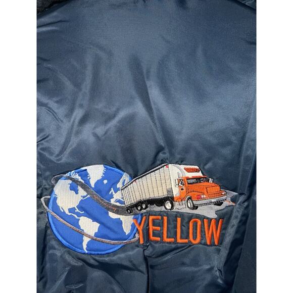 Spiewak golden jacket Vintage Made USA Yellow Freight Trucking Company Size 42 - Picture 10 of 16